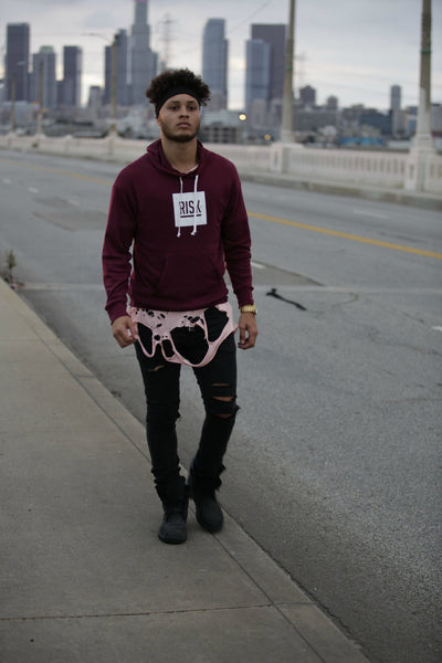 Burgandy Abstract Hoodie