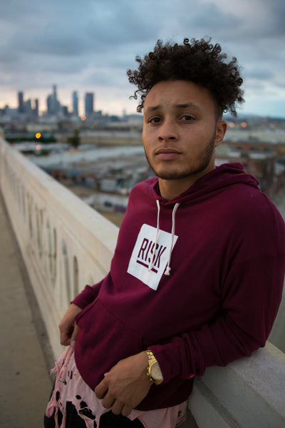 Burgandy Abstract Hoodie